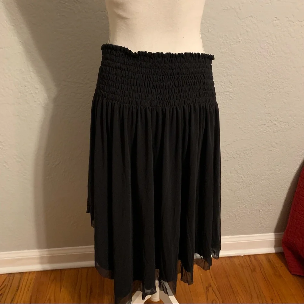 Express black layered sheer festival skirt size medium
